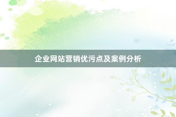 企业网站营销优污点及案例分析