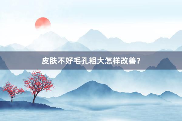 皮肤不好毛孔粗大怎样改善？